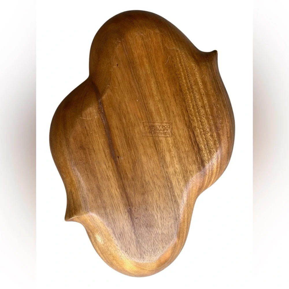 Monkey Pod Painted Merry Mushroom 15” Wood Platter MCM Filkraft Philippines